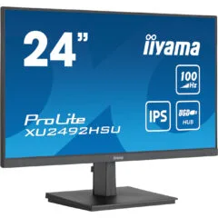 iiyama ProLite XU2492HSU-B6 - 23.8-inch IPS Full HD Monitor, 100Hz, HDMI+DP, 4x USB-A Hub, 2x2W Speakers, Black