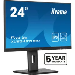 iiyama ProLite XUB2497HSN-B2 - 23.8in FHD IPS 100Hz 1ms USB-C (65W) RJ45 Speakers Pivot Height-Adjustable - Black