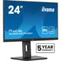 iiyama ProLite XUB2497HSN-B2 - 23.8in FHD IPS 100Hz 1ms USB-C (65W) RJ45 Speakers Pivot Height-Adjustable - Black