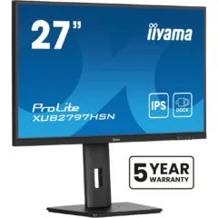 iiyama ProLite XUB2797HSN-B2 - 27in (68.6cm) FHD IPS 100Hz 1ms USB-C Dock, DP & HDMI, Built-in Speakers, Pivot/Height - Black