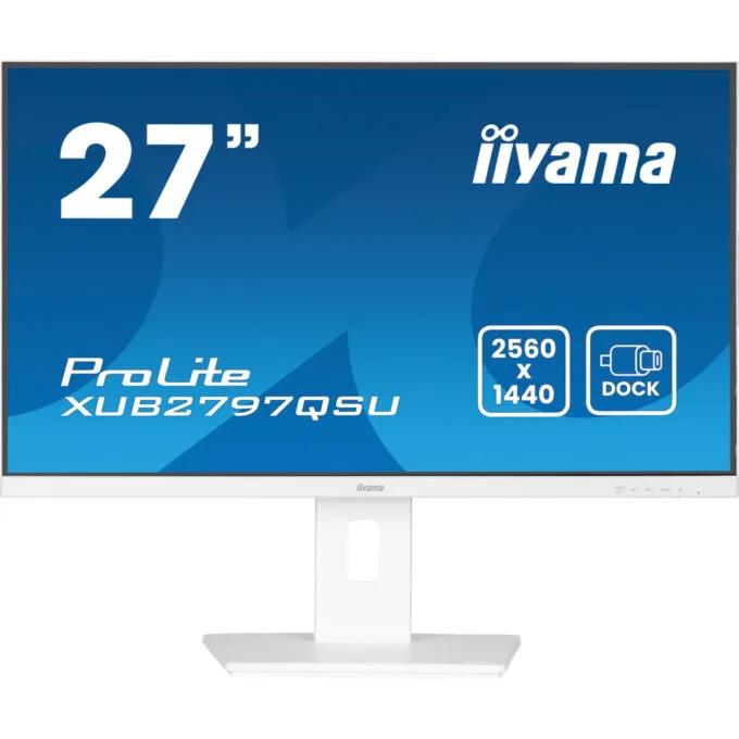 iiyama ProLite XUB2797QSU-W2 - 27-inch QHD IPS, 100Hz, 1ms, USB hub, HDMI 2.0 + DP1.4, White, Height-adjustable — image 2