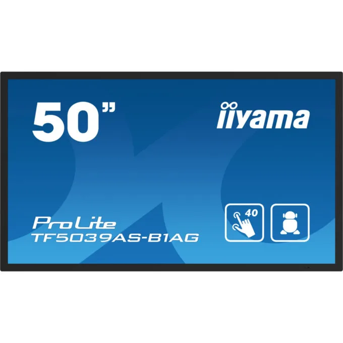 iiyama TF5039AS-B1AG - 50" 4K VA Interactive Display, 40-Point Touch, Android 11, 2xHDMI+DP, 500 cd/m2, Black — image 2
