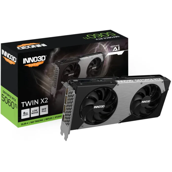 INNO3D GeForce RTX 5060 Ti TWIN X2 OC White - 8GB GDDR7, Boost 2572 MHz, Dual-Fan Dual-Slot — image 2