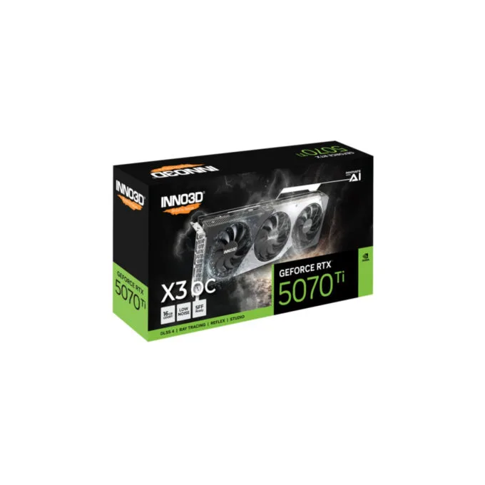 Inno3D GeForce RTX 5070 Ti X3 OC - Black/Grey, 16GB GDDR7, Boost 2482 MHz — image 2
