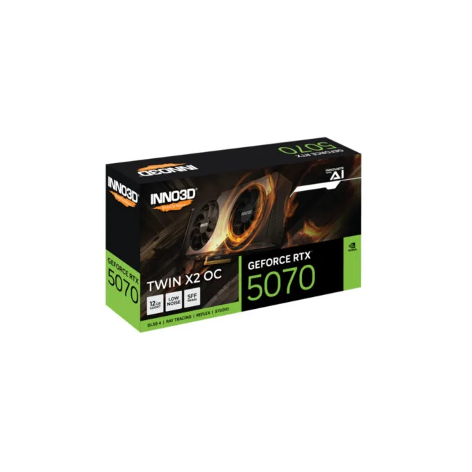 Inno3D GeForce RTX 5070 Twin X2 OC - 12GB, 2542 MHz Boost, Dual-Fan Open-Air — image 2