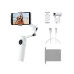 Insta360 Flow 2 AI Tracker Bundle White - Flow 2 - AI Tracker Bundle White - A.I. Powered Gimbal Stabilzer for Smartphone