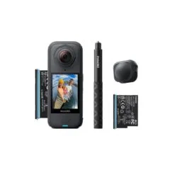 Insta360 Starter Bundle - X4 Air - Lightweight 8K 360 AI ActionCam Selfie stick, 2x battery, lens cap