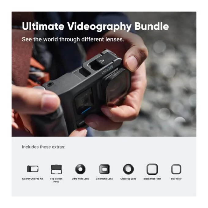 Insta360 Ultimate Videography Bundle Action Cam - Ace Pro 2 - 3 lenses, 2 filters, Xplorer grip pro kit — image 5