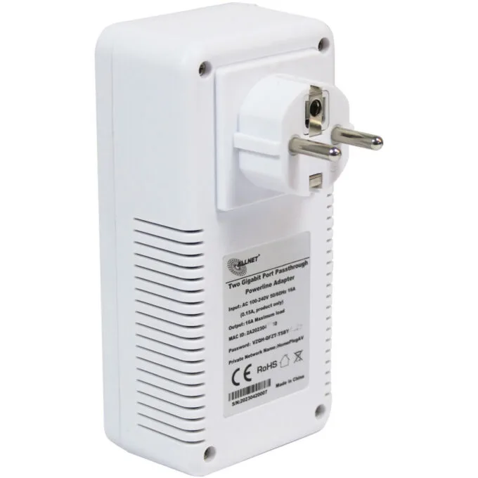 INTD ALLNET Powerline 1200Mbit 2er Bundle Bridge RJ45 HomePlugV2 SmartLink Passtrough ALL1681205v2 — image 2