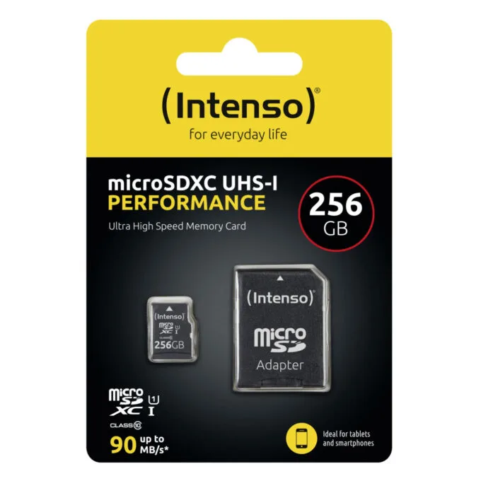 Intenso microSD Performance - 3424492 - 256GB Class 10 UHS-I U1, Black, SD Adapter — image 2