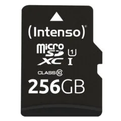 Intenso microSD Performance - 3424492 - 256GB Class 10 UHS-I U1, Black, SD Adapter