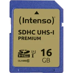 Intenso SDHC Memory Card 16GB - Model 3421470 - Blue, Class 10 UHS-I (U1), 90MB/s