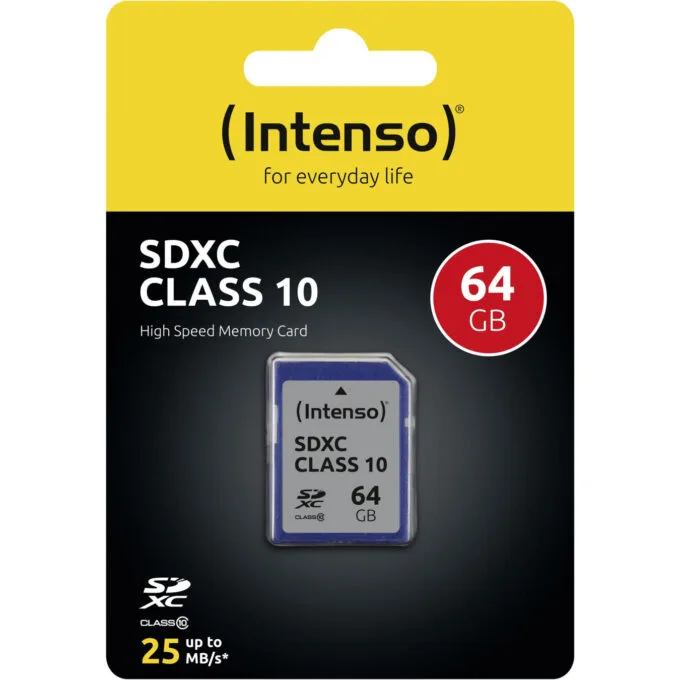 Intenso SDXC Card - Model 3411490 - 64GB, Class 10, 25 MB/s, Black — image 2