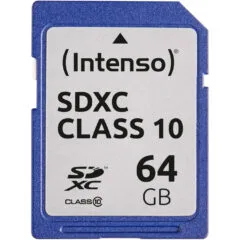 Intenso SDXC Card - Model 3411490 - 64GB, Class 10, 25 MB/s, Black