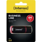 Intenso USB 2.0 Flash Drive 64GB - USB-A - Black/Red, 28 MB/s read, 6.5 MB/s write