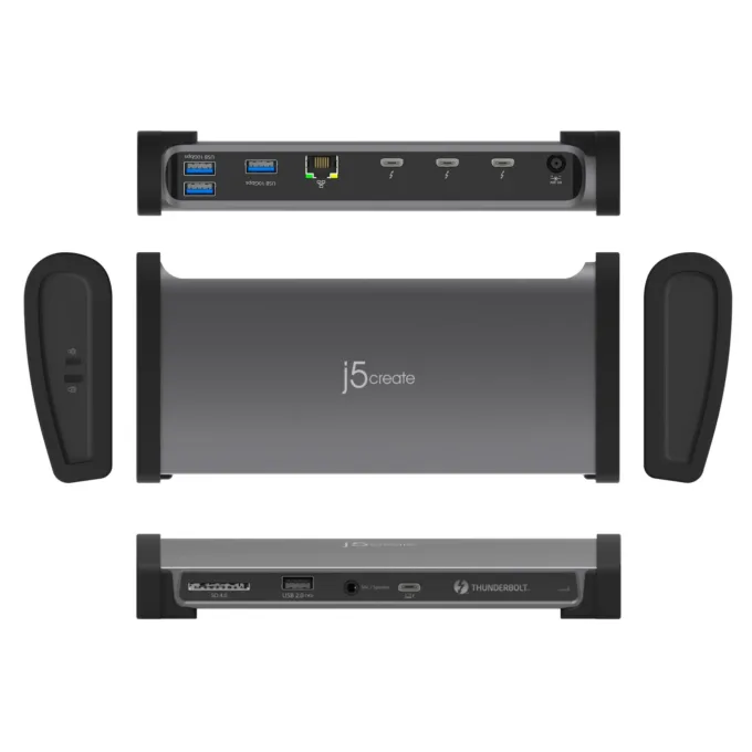 j5create Docking Station - JTD562 - Thunderbolt 4 Intel Certified 30Gbps 11-in-1 4K Dual Display 135W PSU — image 5