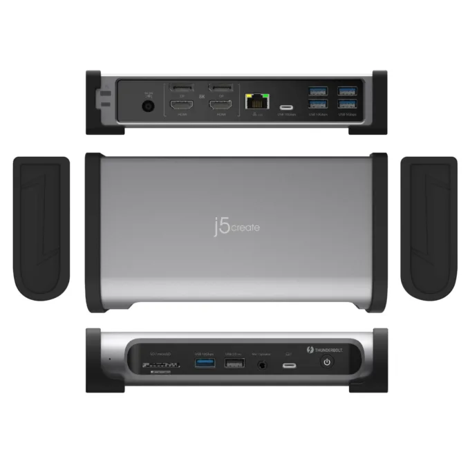 j5create Thunderbolt 4 Docking Station 15-in-1 - JTD568 - Supports 4 x 4K Displays 10Gbps with 135W PSU — image 4