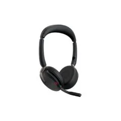 Jabra Evolve2 65 Flex Link380c UC Stereo with Charging Stand - Link380c - Black, USB-C & BT5.2, Stereo, Over-ear
