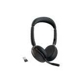Jabra Evolve2 65 Flex UC Stereo headset, wired/wireless with Link380a UC - Evolve2 65 - Black