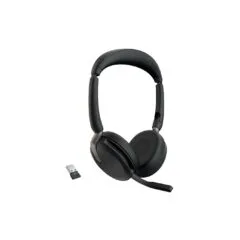 Jabra Evolve2 65 Flex UC Stereo headset, wired/wireless with Link380a UC - Evolve2 65 - Black