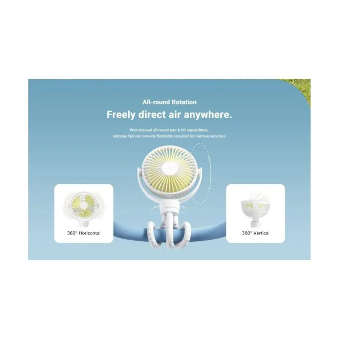 Jisulife Octopus Fan - LIFE1 - Baby White — image 5