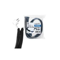 KAB0049 2m CABLE SLEEVE (ZIPPER), POLYESTER, OD:50mm, BLACK, LOGILINK