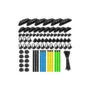 KAB0084 CABLE ORGANIZER SET IN A BOX, 8 ITEMS, 128pcs. MIXED COLOR, LOGILINK