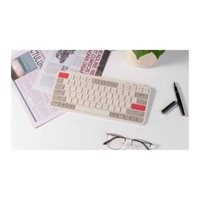 Keychron B1 Pro - B1P-K13 - Ultraslim Mini Wireless BT Keyboard ZMK Online customize Retro Red 75% US — image 3