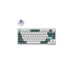 Keychron Q1 HE Q1H-P1 QMK White Wireless Hall Effect Keyboard Purple Switch 75% US