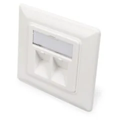 Keystone Dose 2 Ports White Digitus - RJ-45, 2 sockets, frame 80x80 mm, middle plate 50x50 mm