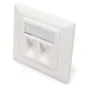 Keystone Dose 2 Ports White Digitus - RJ-45, 2 sockets, frame 80x80 mm, middle plate 50x50 mm