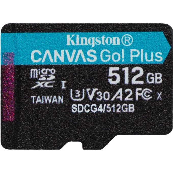 Kingston Canvas Go Plus Gen4 microSDXC - Canvas Go Plus Gen4 - 512GB - U3, V30, A2 adapter — image 2