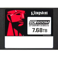 Kingston DC600M SEDC600M - Enterprise Data Center SSD - 7.68TB, 2.5in SATA III 6Gb/s, 3D TLC, Power-Loss Protection