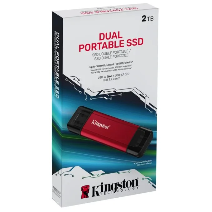 Kingston Dual Portable SSD 2TB USB-A/C - 1050MB/s USB 3.2 Gen 2 — image 5