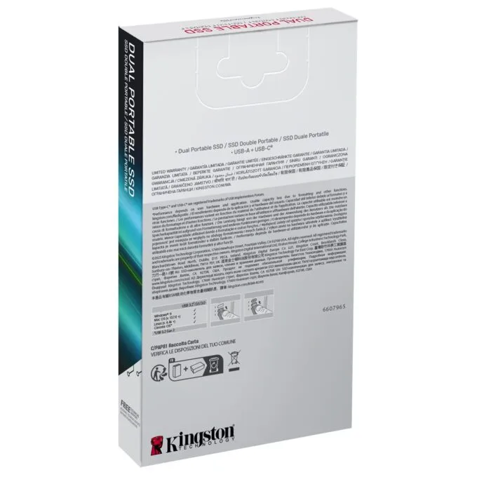 Kingston Dual Portable SSD 2TB USB-A/C - 1050MB/s USB 3.2 Gen 2 — image 6