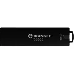 Kingston IronKey D500S - 128GB AES-256 Encrypted USB 3.2 Gen1 Flash Drive, FIPS 140-3, Black