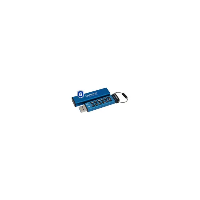 Kingston IronKey Keypad 200 - 256GB Blue USB-A 3.2 Gen1 Secure AES-256 Hardware-Encrypted USB Stick — image 2