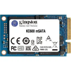 Kingston KC600 512GB mSATA SSD - SATA III 6Gb/s, 3D TLC, AES-256 HW Encryption, 550/520 MB/s - SKC600MS/512G