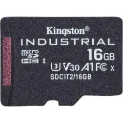 Kingston microSDHC Industrial Card 16GB pSLC - Single Pack with Adapter
