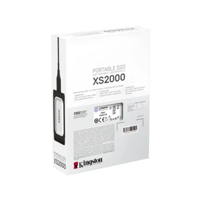 Kingston XS2000 External Portable SSD - 1TB - USB-C 3.2 Gen2, Up to 2000MB/s, Black/Silver — image 7