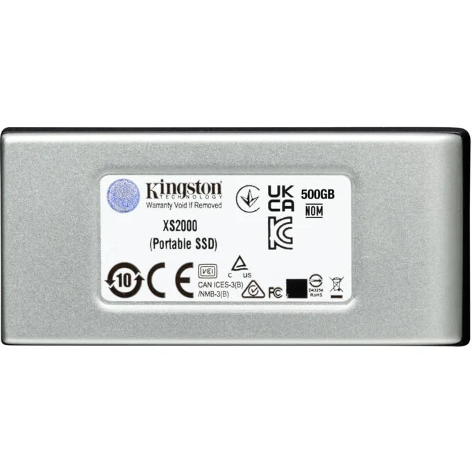 Kingston XS2000 Portable SSD - 4TB - USB-C 3.2 Gen2, 2000 MB/s, Black/Silver — image 2