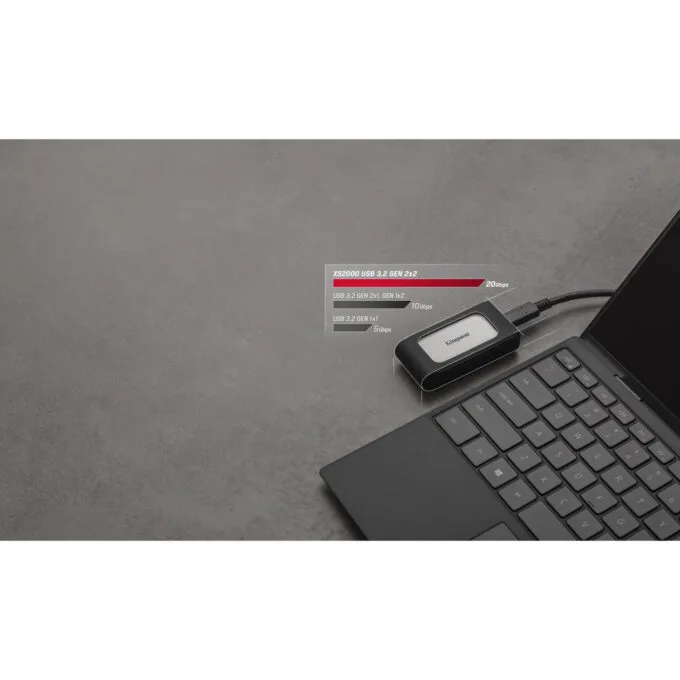 Kingston XS2000 Portable SSD - 4TB - USB-C 3.2 Gen2, 2000 MB/s, Black/Silver — image 13