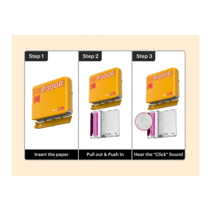 Kodak Mini 3 Retro 4PASS Smartphone Photo Printer - Mini 3 Retro - Yellow, Portable — image 3