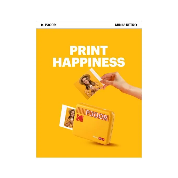 Kodak Mini 3 Retro 4PASS Smartphone Photo Printer - Mini 3 Retro - Yellow, Portable — image 6