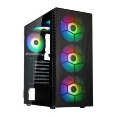Kolink Observatory HF Mesh ARGB Midi Tower Case - Black - 6 ARGB Fans