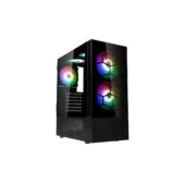 Kolink Observatory MX Glass ARGB Mid-Tower Case - Black - 5 ARGB Fans Included