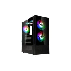 Kolink Observatory MX Glass ARGB Mid-Tower Case - Black - 5 ARGB Fans Included