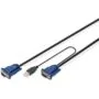 KVM Kabel-Satz.VGA.PS 2-Mouse.PS 2-Keyboard. USB HD DB15 M.2xMiniDIN6 M. USB typeA M - HD DB15 M - Black - 1.8 m - DIGITUS