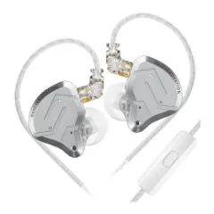 KZ ZSN PRO 2 SIlver With Mic - IEM 3,5 In Ear Monitor Earphones, Hybrid 1BA+1DD 10mm, metal, HIFI ba