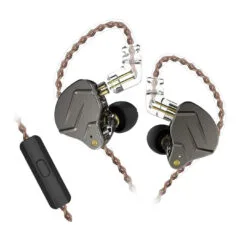 KZ ZSN PRO Grey Mic - IEM 3,5 In Ear Monitor Earphones, Dynamic Hybrid Dual Driver 1BA+1DD